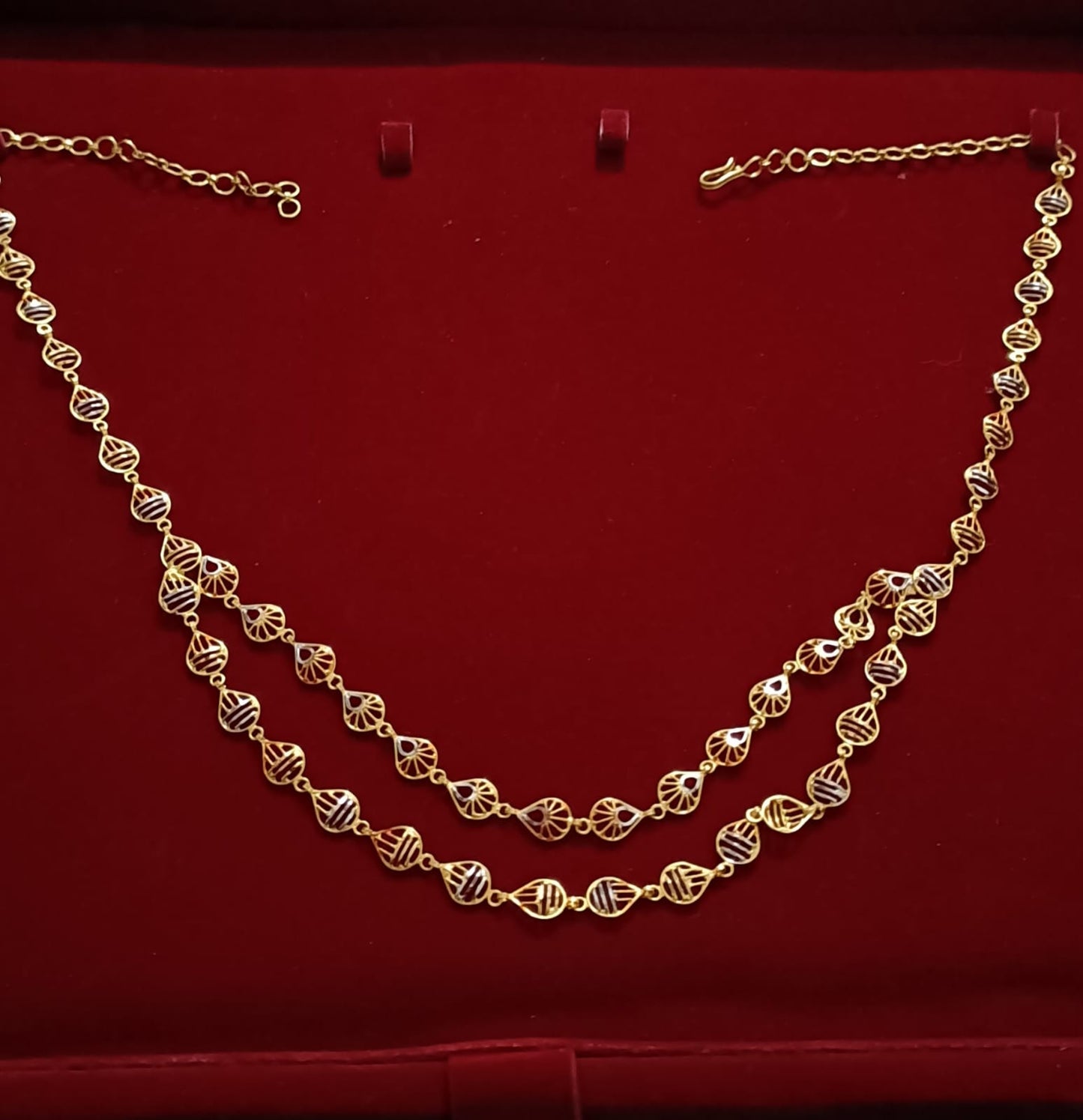 White Gold and Copper Mix Necklace
